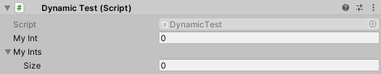 The int and list of ints display, but not the dynamic or list of dynamics