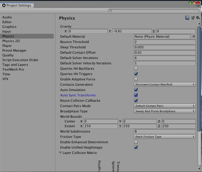 auto sync transforms - unity setting