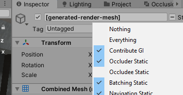 The settings of the mesh itself.