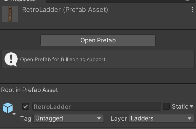 unity inspector view