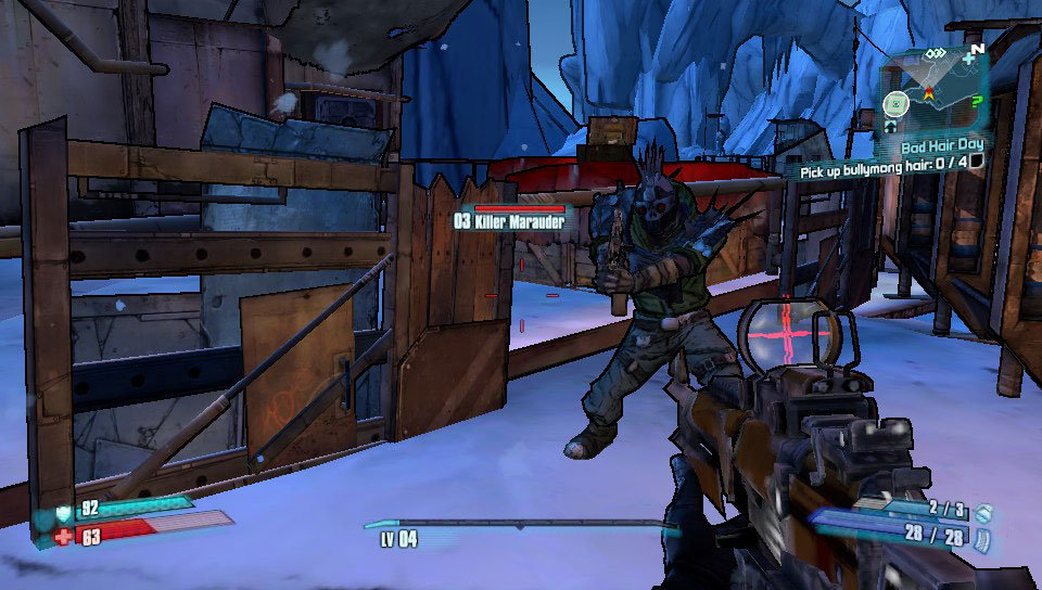 Example of a cut progressbar in Borderlands 2