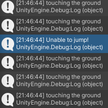 Debug.Log jumping error shows correctly