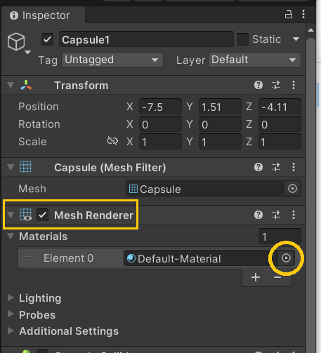 Screenshot Inspector Panel Mesh Renderer