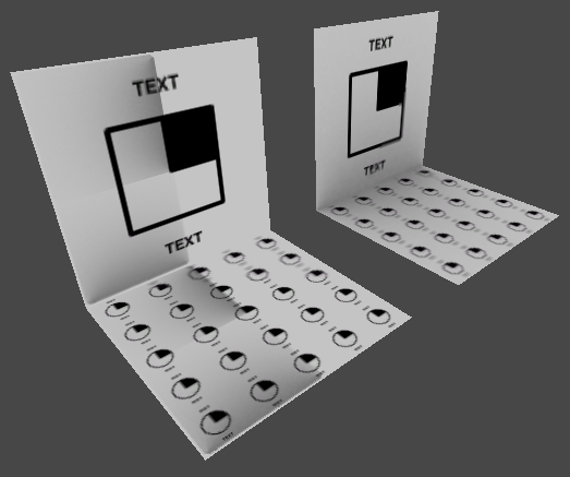 The object on the left uses a self-illumination shader for its materials; the object on the right uses a legacy lightmapped shader for its materials.