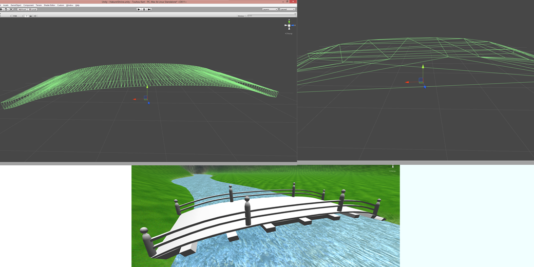 Left is the collision mesh, right is the mesh with 