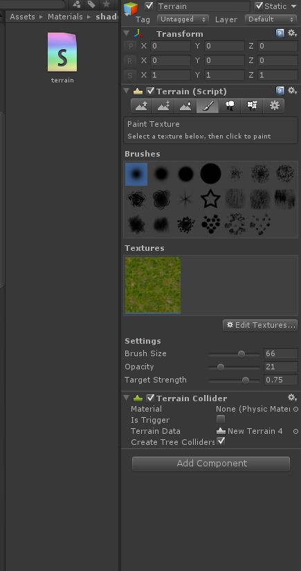 hi. now i have your code edited, into shader file. but if i drag and drop shader into terrain inspector this this not attach. How to replaces the terrain shader?