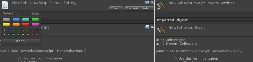 Changing script icon in editor