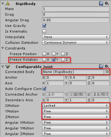 Rigidbody & joint configuration