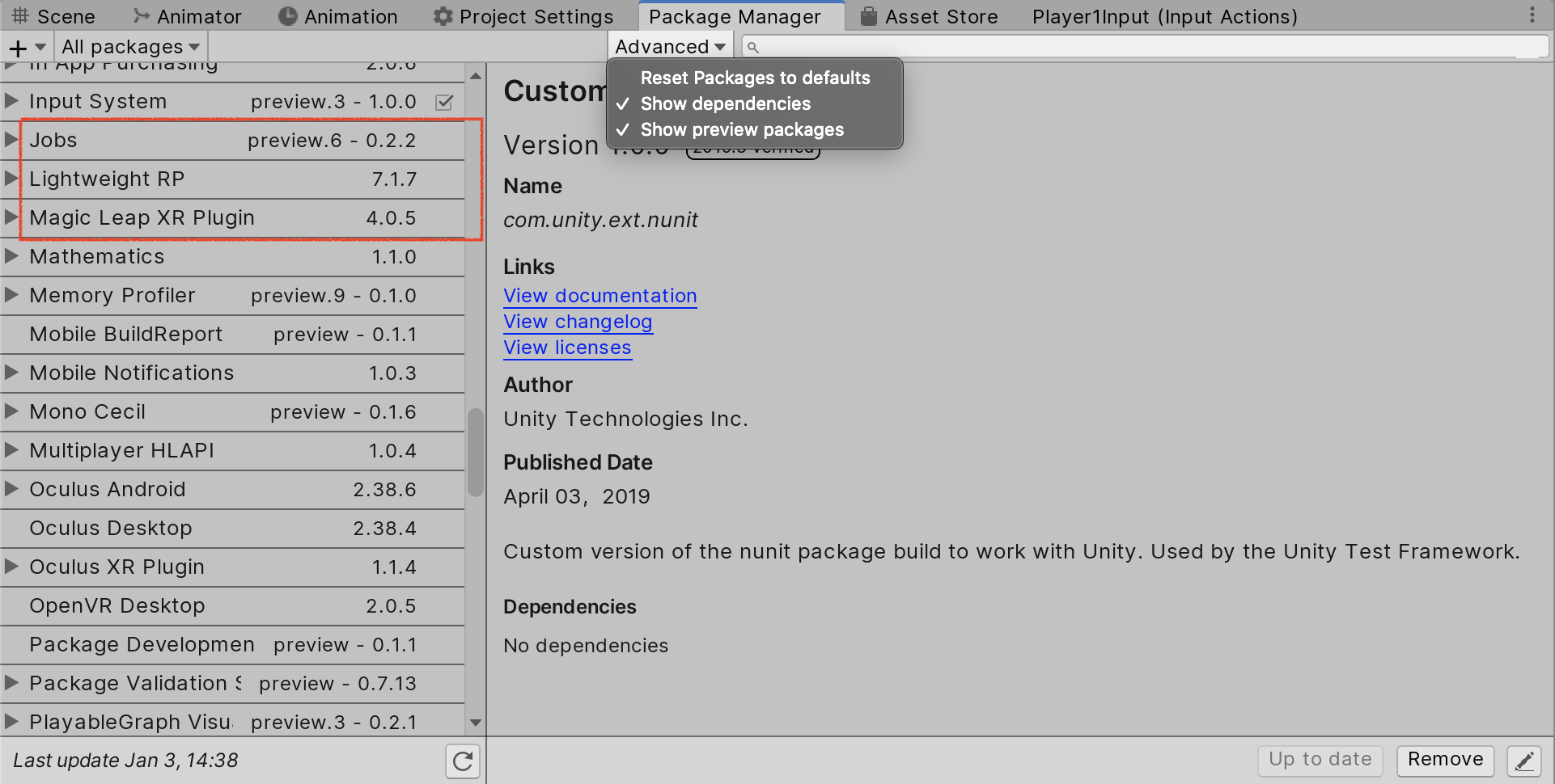 Screenshot of PackageManager without Localization System