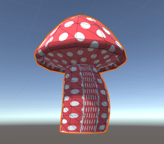 model of mushroom with distorted texture