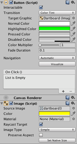 screenshot button and raw image components