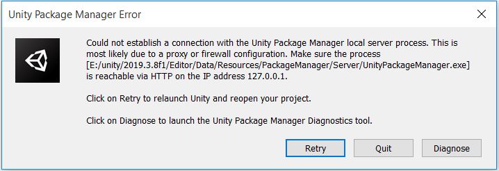 Unity package manage error