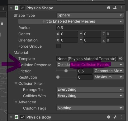  Physics Shape / Collide Raise Collision Events 