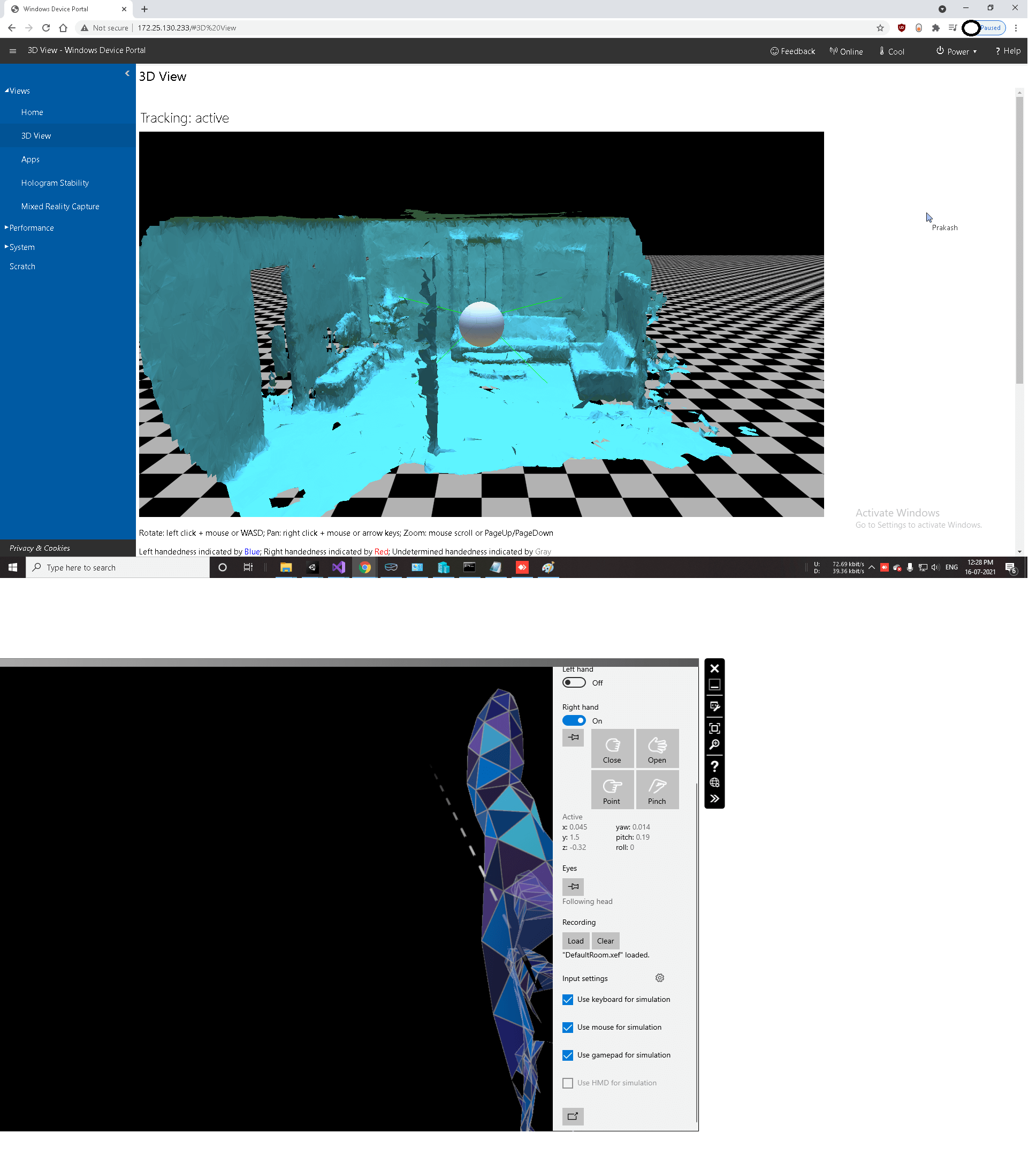 insert screenshot from browsre with mesh