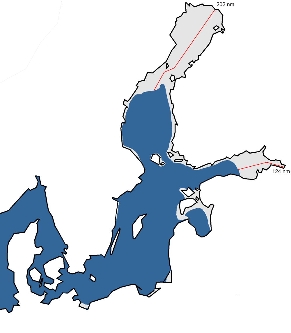 Kartta jään suurimmasta laajuudesta Itämerellä 2017.
