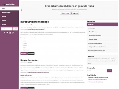 message Free web template