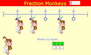 Screen shot of Fraction Monkeys