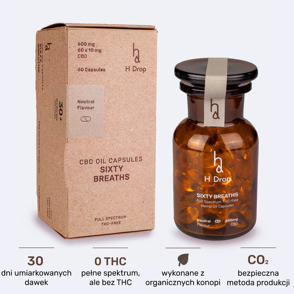 Sixty Breaths — Olejek CBD w Kapsułkach 600 mg (60 × 10 mg)