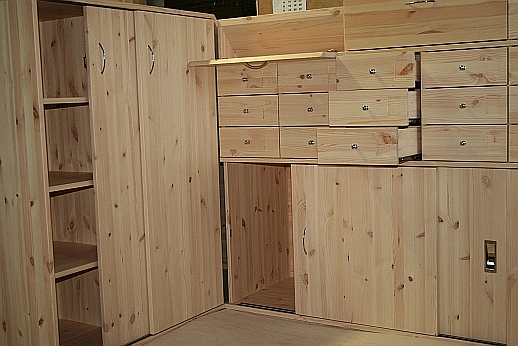 Sliding door cupboard with drawers