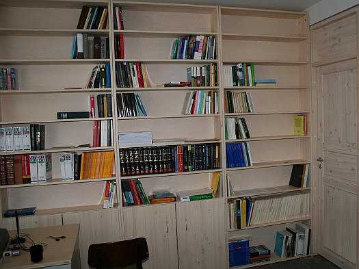 Bookshelves and a door