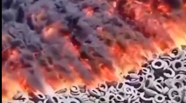 VIDEO: Kuveidis põlevad vanad rehvid